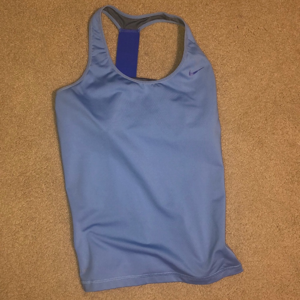 Blue nike razor back top